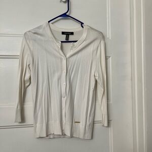 Ellen Tracy Cream Button Down Cardigan